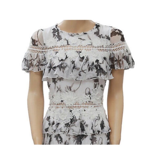 Alice + Olivia Black and White Floral Dress - Picture 3 of 7